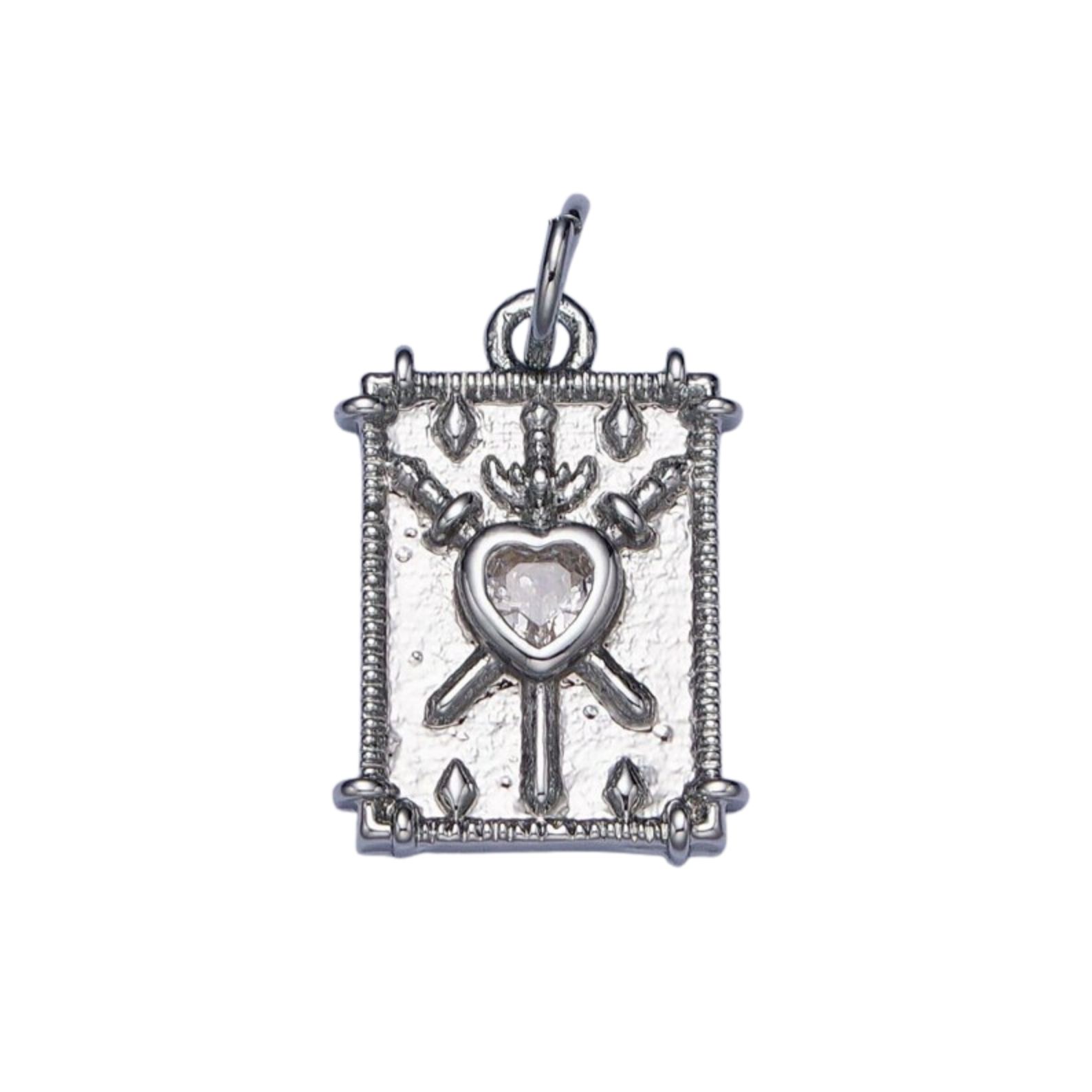 Silver Three of Swords Charm