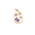 Purple Gemstone and Stars Charm