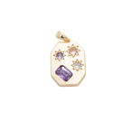 Purple Gemstone and Stars Charm