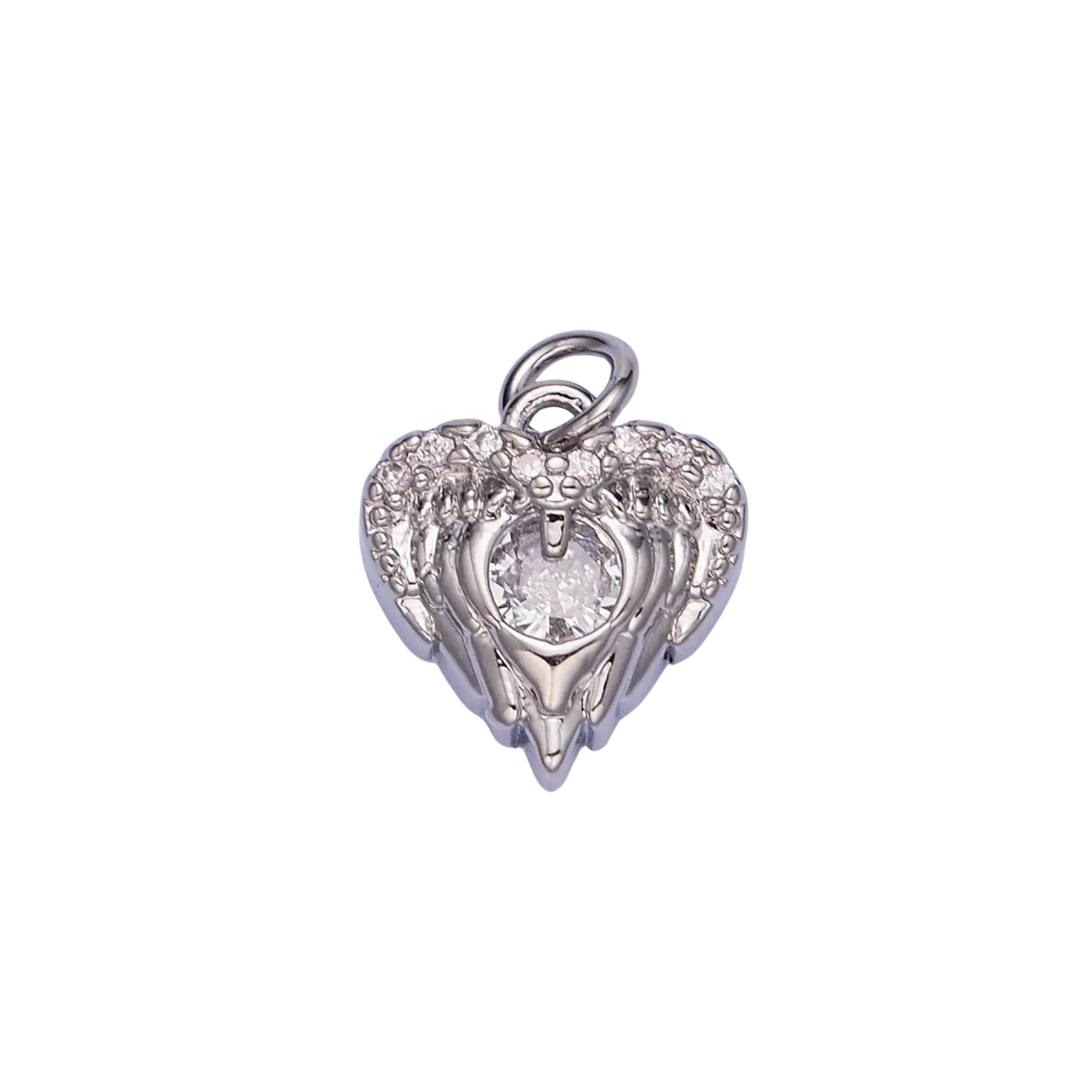 Silver Wing Heart Charm
