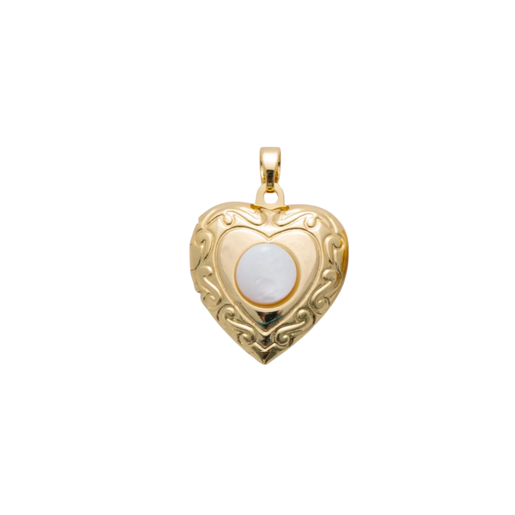 Gold Moon Pearl Locket