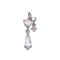 Silver Heart Gemstone Drop Charm