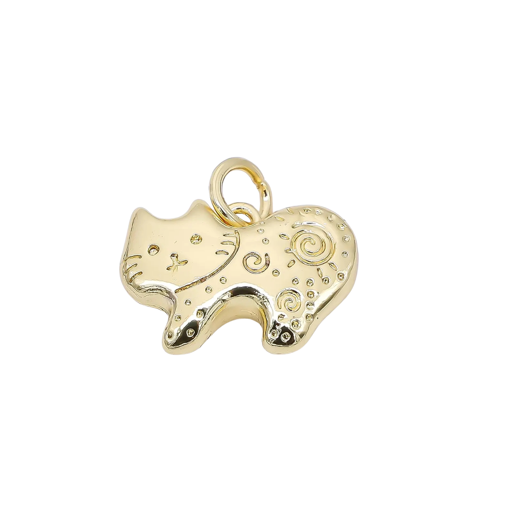 Engraved Cat Charm