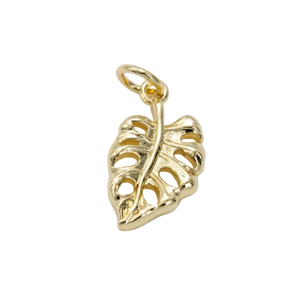 Gold Monstera Charm