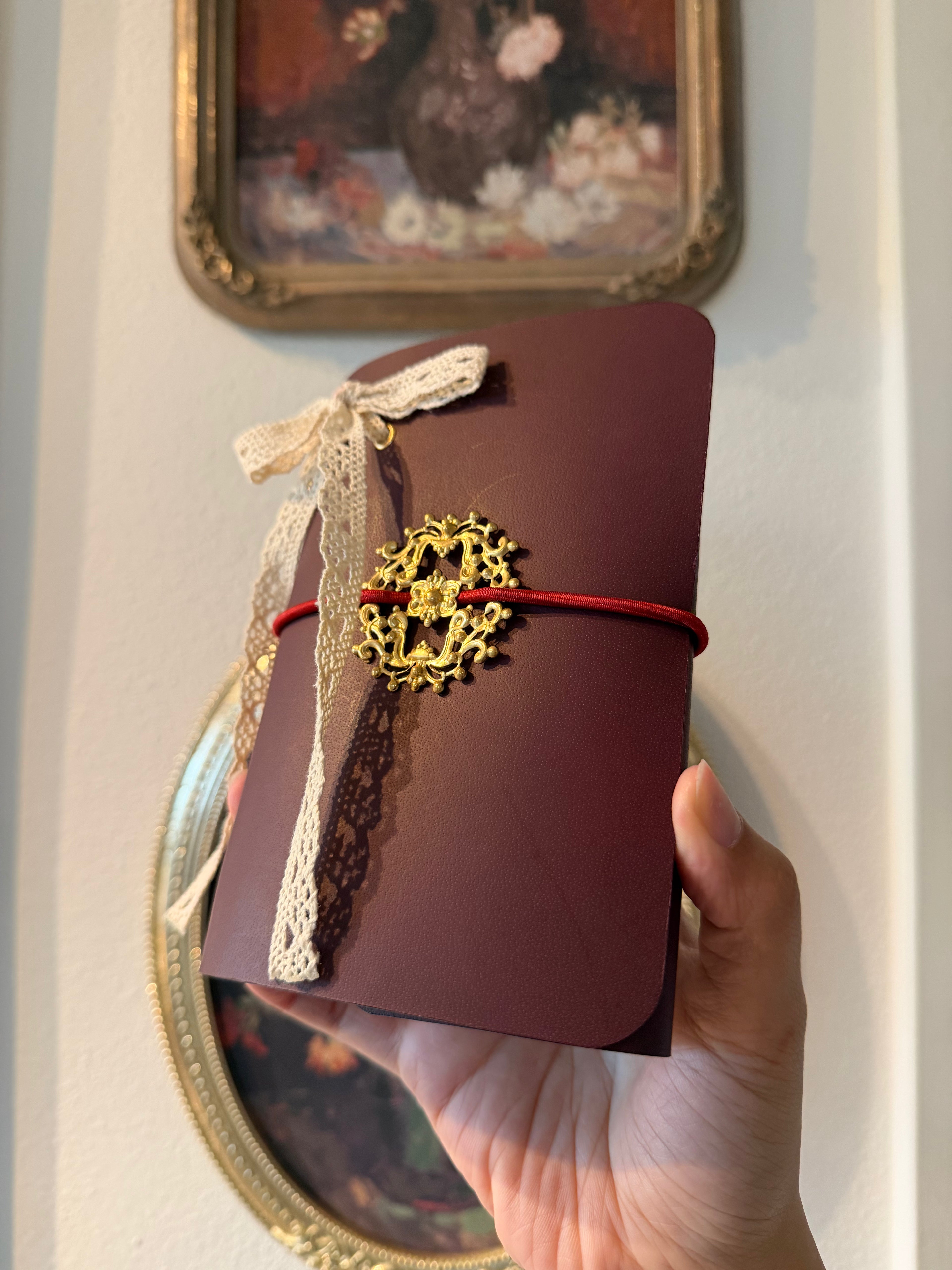 Rose Filigree ✦ A6 Trifold Bow