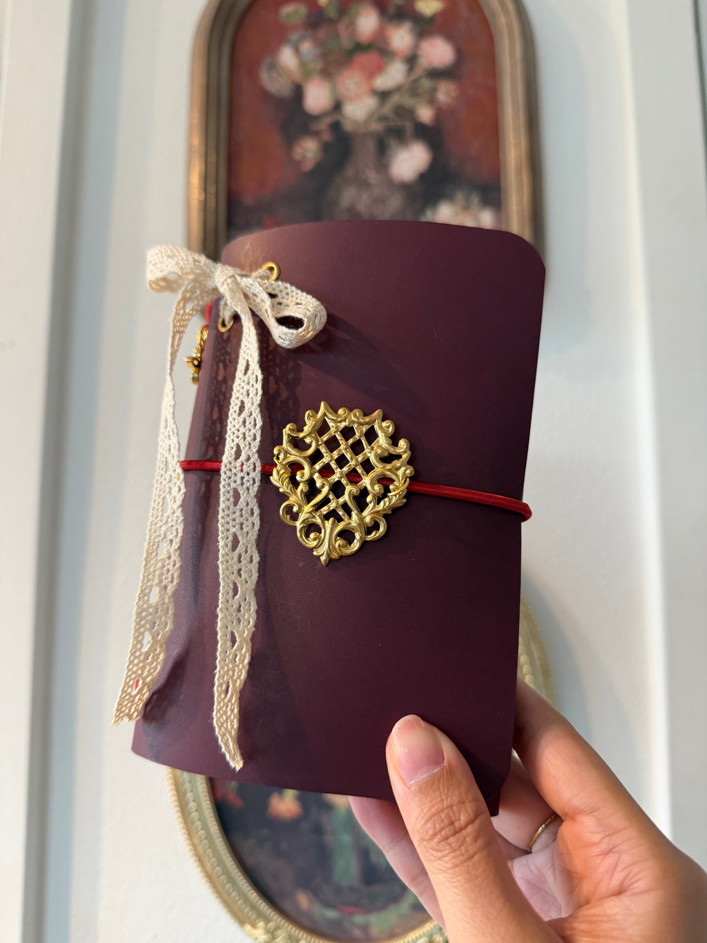 Lattice Crest ✦ A6 Trifold Bow