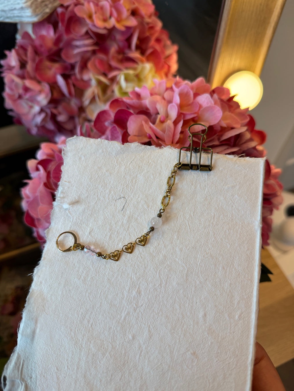 Brass Heart Charm Clip