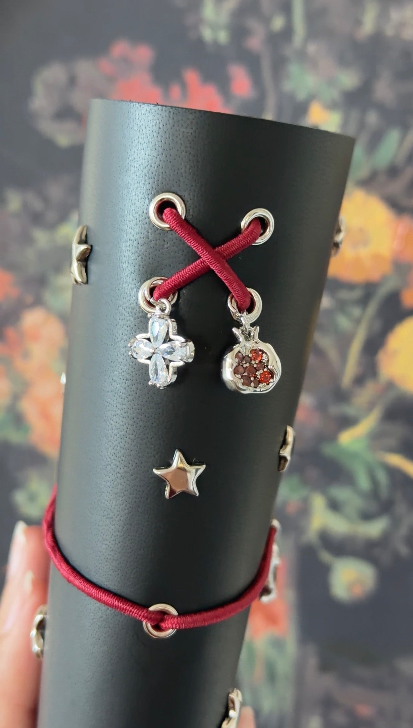 Silver Red Gem ✦ A6 Trifold Star