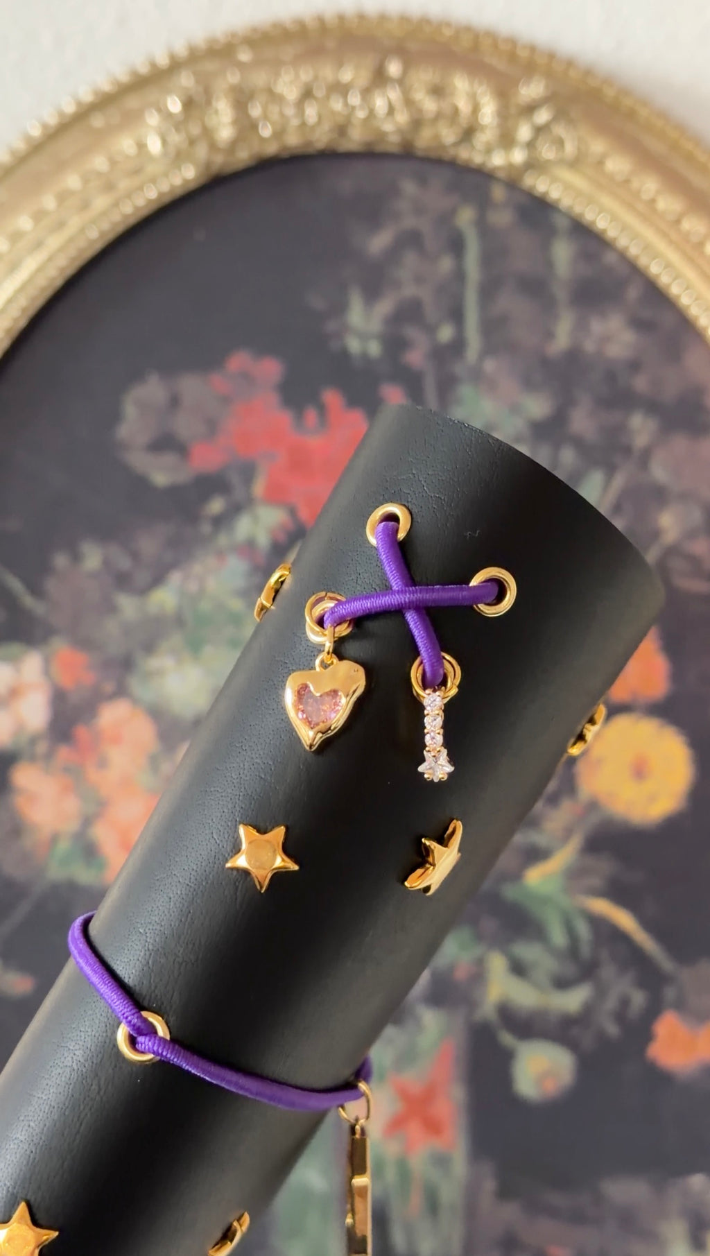 Gold Purple Gem ✦ A6 Trifold Star