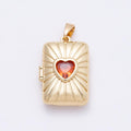 Orange Heart Locket Charm