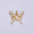 Gold Clear Gemstone Butterfly