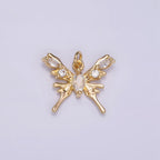Gold Clear Gemstone Butterfly