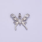 Silver Clear Gemstone Butterfly