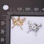 Gold Clear Gemstone Butterfly