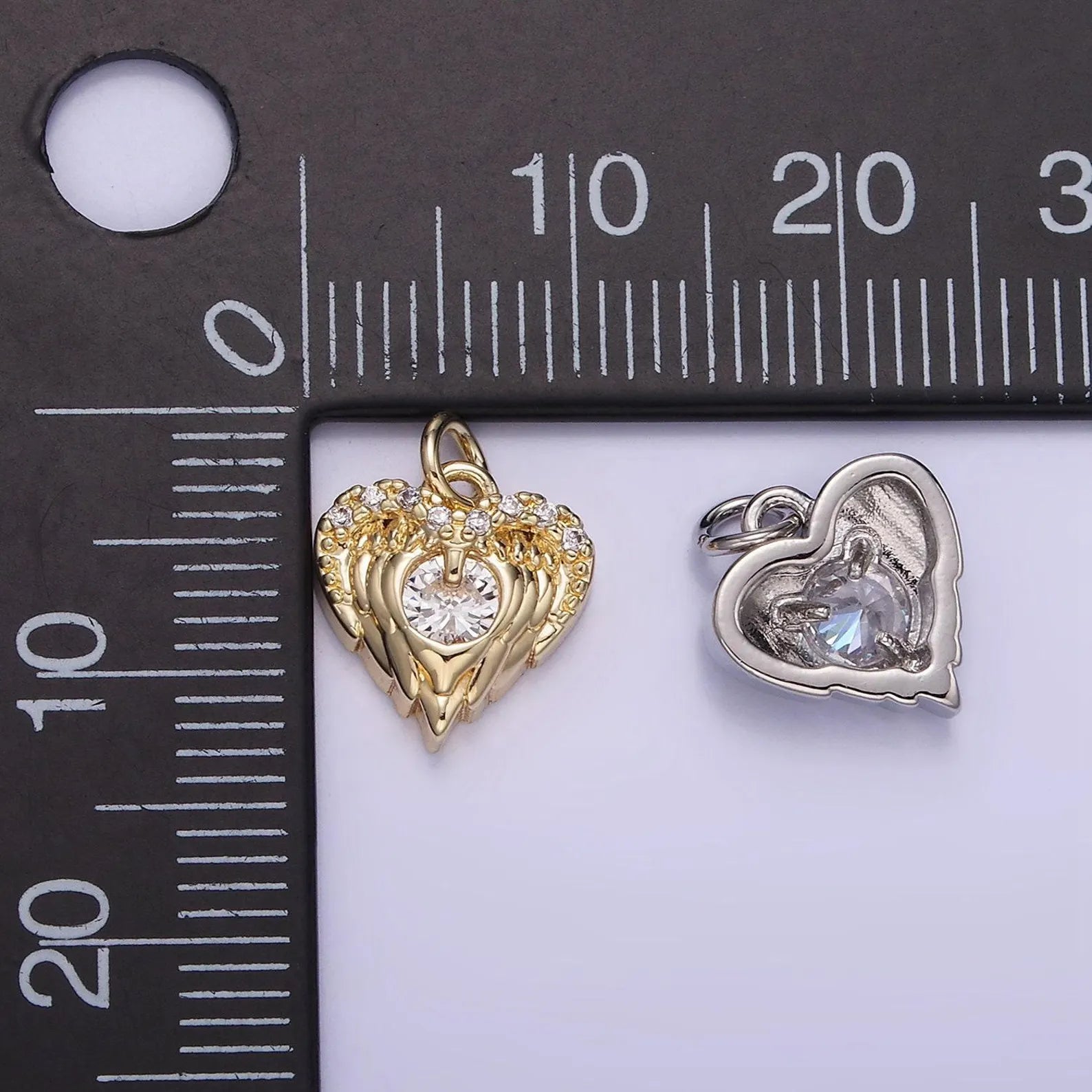 Silver Wing Heart Charm