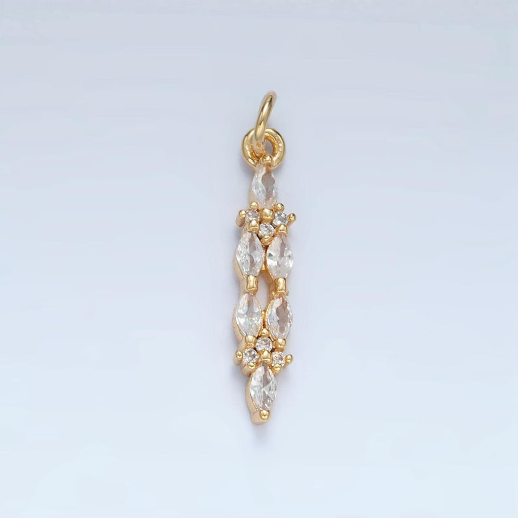 Long Marquis Gemstone Charm