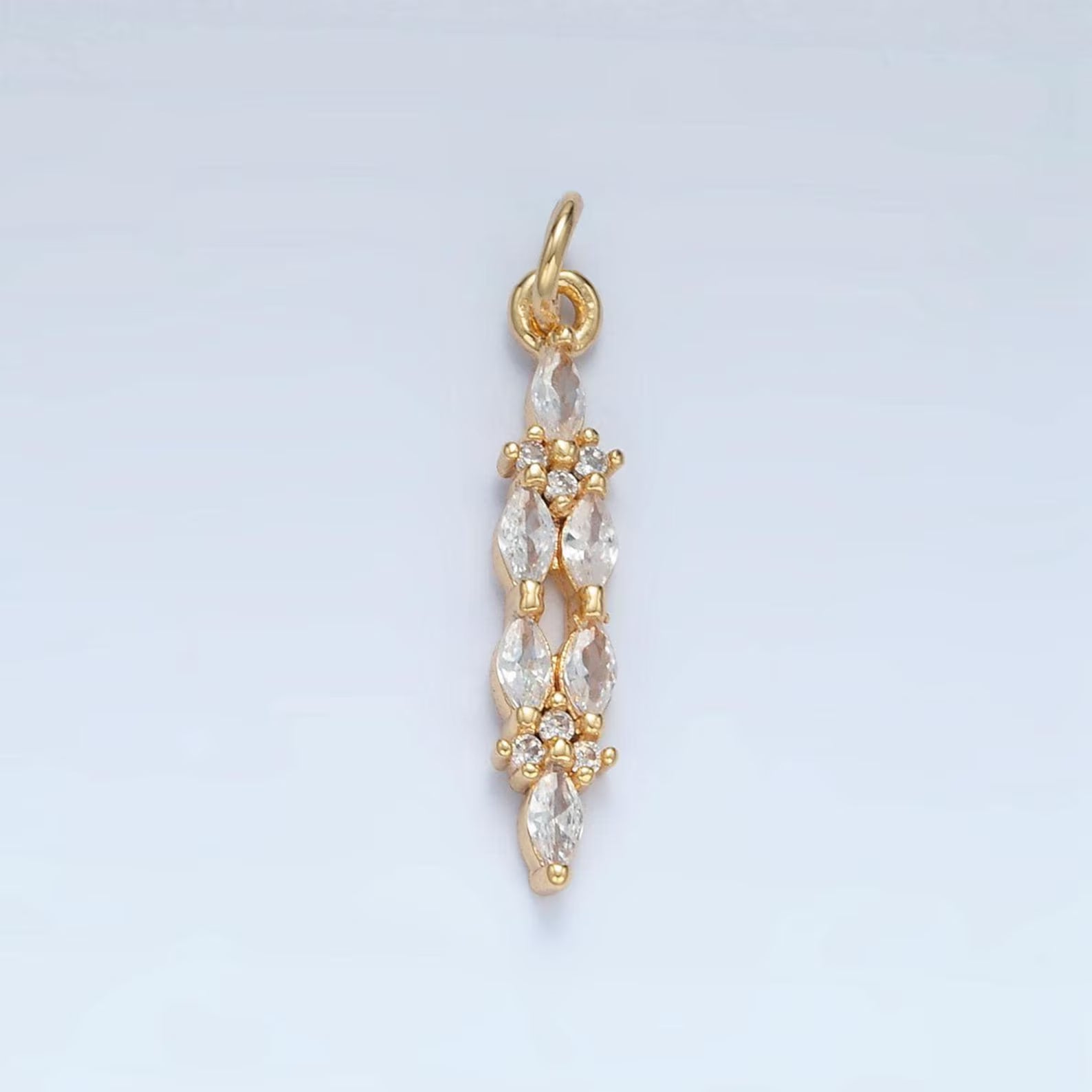 Long Marquis Gemstone Charm