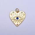Gold Gemstone Evil Eye Charm