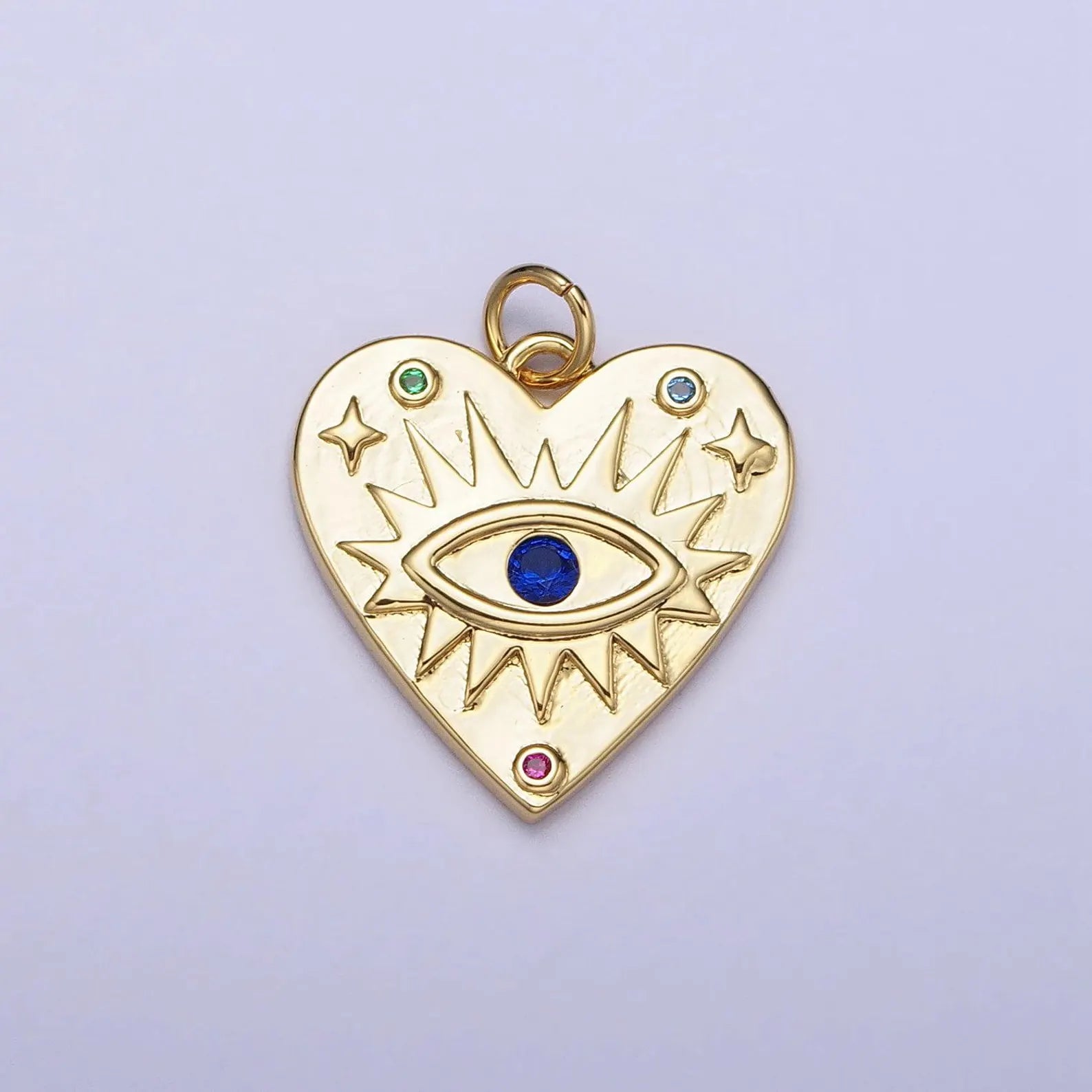 Gold Gemstone Evil Eye Charm