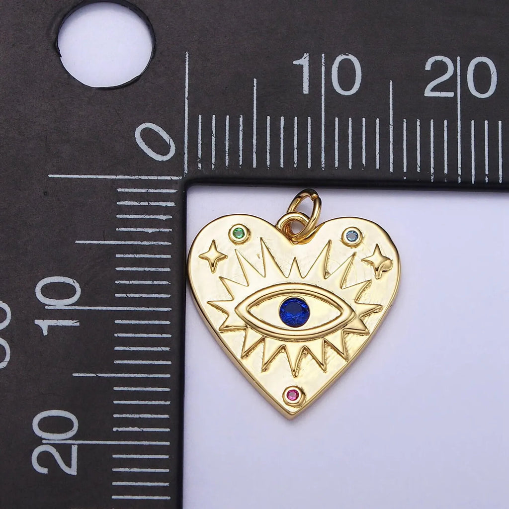 Gold Gemstone Evil Eye Charm