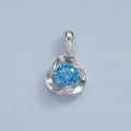 Bright Blue Gemstone Sterling Silver Charm