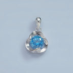 Bright Blue Gemstone Sterling Silver Charm