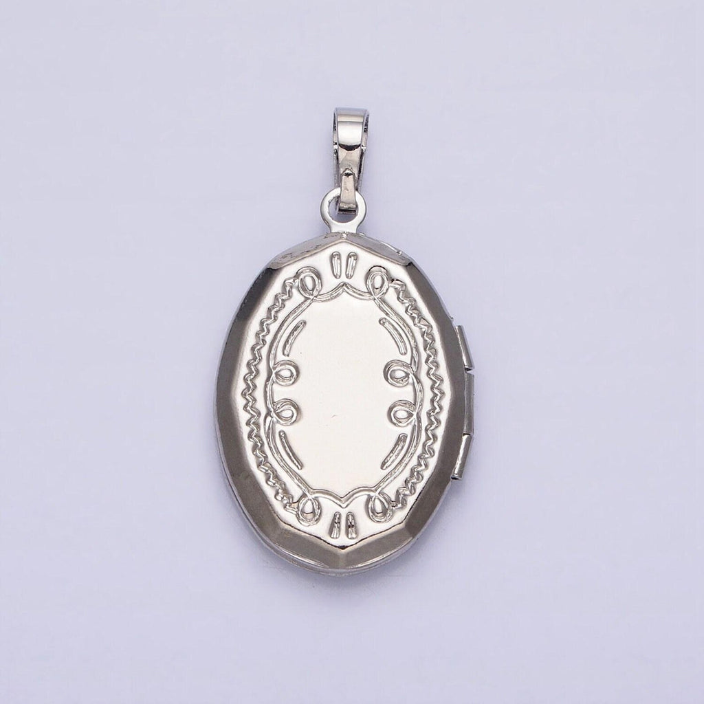 Silver Oval Pearl Locket