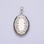 Silver Oval Pearl Locket