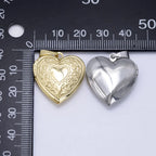 Gold Engraved Heart Locket Charm