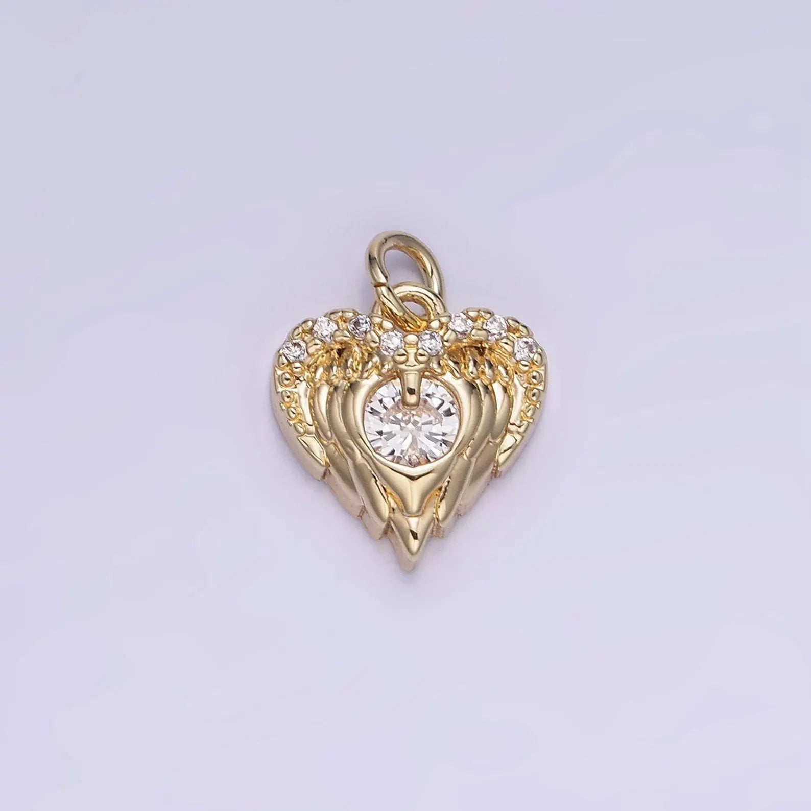 Gold Wing Heart Charm
