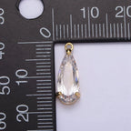 Large Silver Clear Teardrop Charm