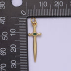 Gold Red Gemstone Sword Charm