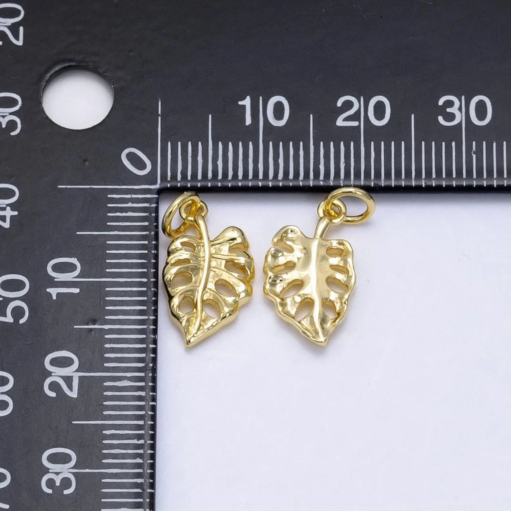 Gold Monstera Charm