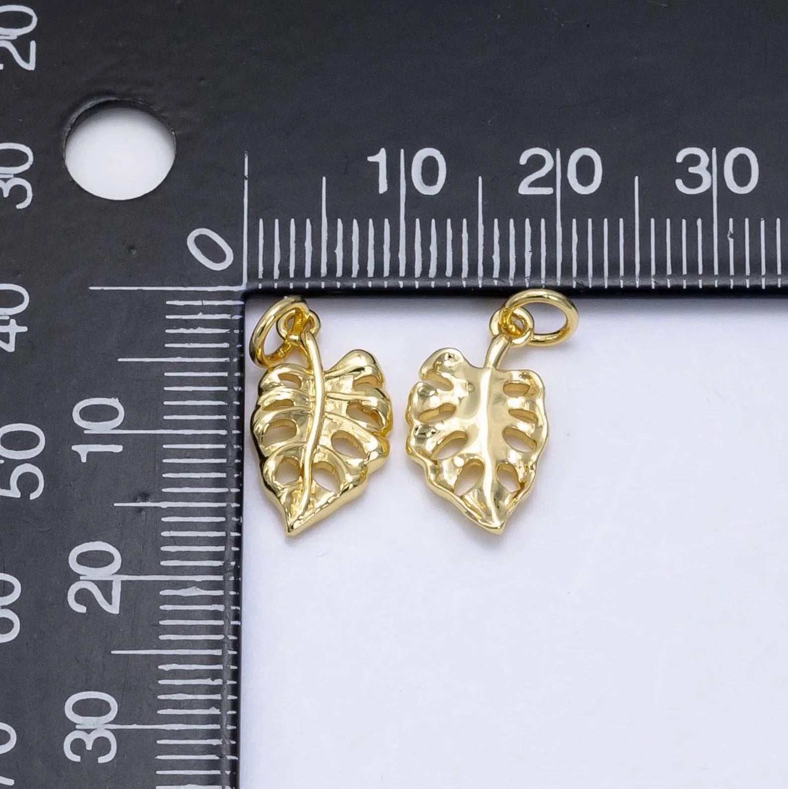 Gold Monstera Charm