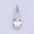 Large Silver Clear Teardrop Charm