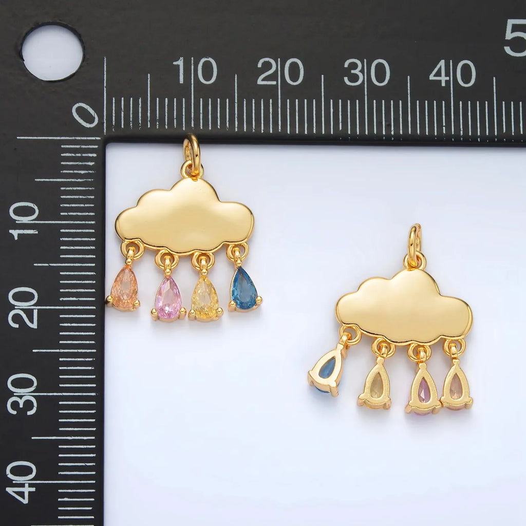Gold Cloud Gemstone Charm