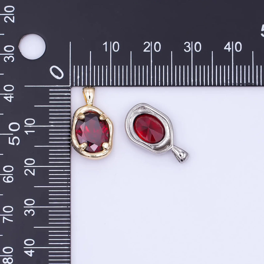 Gold Red Gemstone