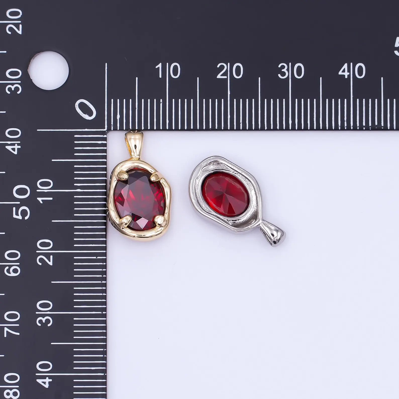 Gold Red Gemstone