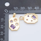 Purple Gemstone and Stars Charm