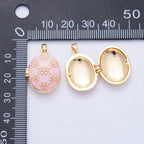 Pink Enamel Gold Locket Charm