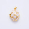 White Enamel Gold Locket
