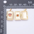 Orange Heart Locket Charm